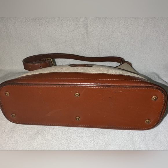 Vintage Dooney and Bourke all weather cream and brown leather trim shoul… - Picture 6 of 15